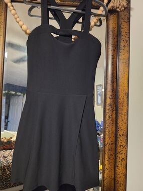 Thrive Black Cross-Back Mini Tennis Dress
